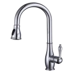 Single Handle High Arc Gooseneck Kitchen Faucet with Pull Down Sprayer Chrome Sink Faucet