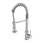 Commercial Single-Handle Pre-Rinse Spring Kitchen Faucet with Dual-Action Pull-Down Sprayer