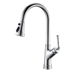 High-Arc Stainless Steel Pull-Down Kitchen Faucet | Commercial Single-Handle Deck Mount Sink Mixer with Dual-Mode Sprayer and Boost Technology