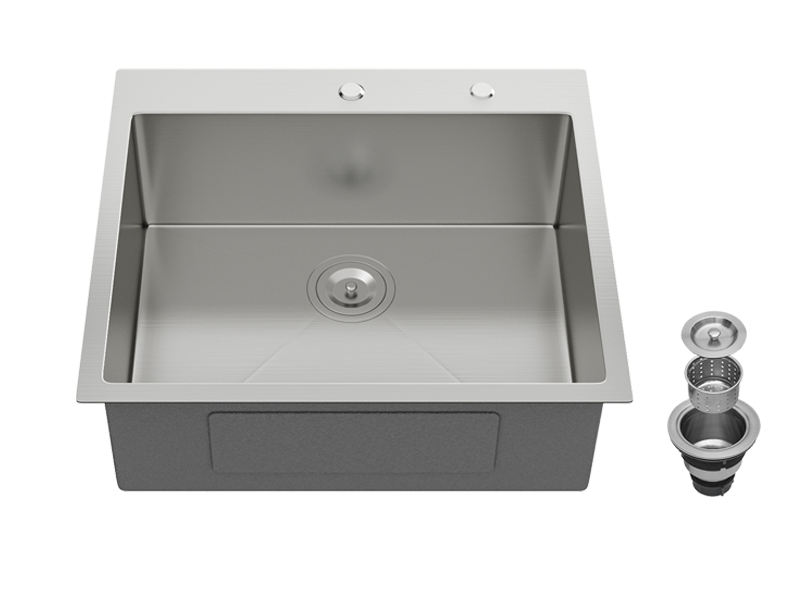 Premium Stainless Steel Single Bowl Kitchen Sink with Center-Rear Drain