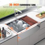 Elevate Kitchen Efficiency with the 36 Inch Stainless Steel Farmhouse Workstation Sink