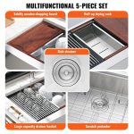Elevate Kitchen Efficiency with the 36 Inch Stainless Steel Farmhouse Workstation Sink