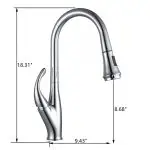 High-Arc Kitchen Bar Faucet with Pull-Down Sprayer