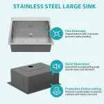 Premium Stainless Steel Single Bowl Kitchen Sink with Center-Rear Drain