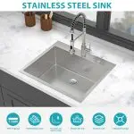 Premium Stainless Steel Single Bowl Kitchen Sink with Center-Rear Drain