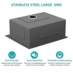 Premium Stainless Steel Single Bowl Kitchen Sink with Center-Rear Drain