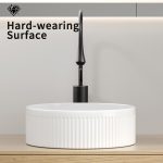 Modern Round Ceramic Vessel Sink (Fluted Design)