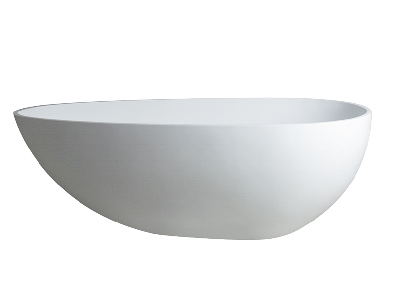 Modern Matte White Oval Freestanding Acrylic Bathtub