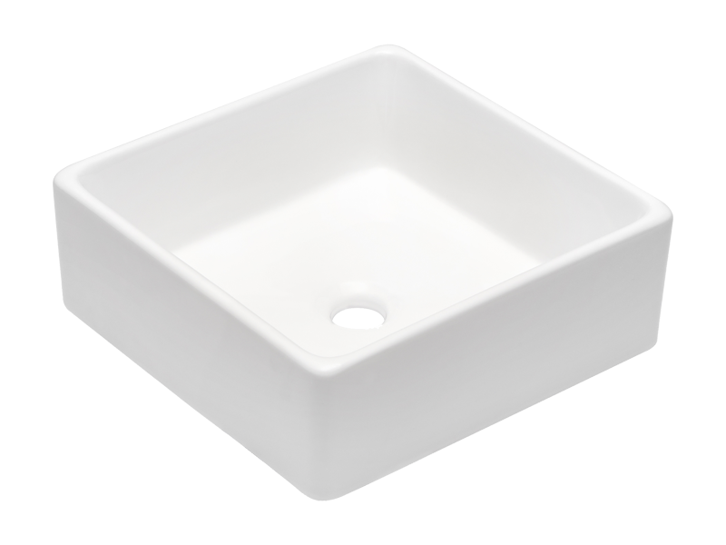 Modern Square Ceramic Vessel Sink (Above-Counter)