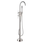 Floor-Mounted Freestanding Bathtub Faucet with Handheld Shower Spray and Reinforced Tripod Base