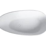 Modern Matte White Oval Freestanding Acrylic Bathtub