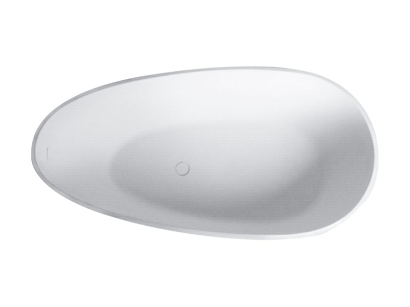 Modern Matte White Oval Freestanding Acrylic Bathtub