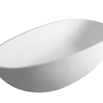 Modern Matte White Oval Freestanding Acrylic Bathtub