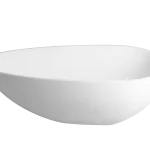 Modern Matte White Oval Freestanding Acrylic Bathtub
