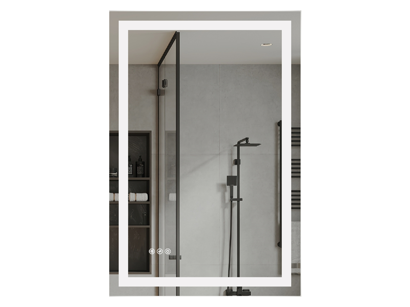 Modern 24″ x 36″ Rectangle Shaped LED Vanity Mirror with Dual Front-lit & Back-lit Illumination and Shatterproof Tempered Glass