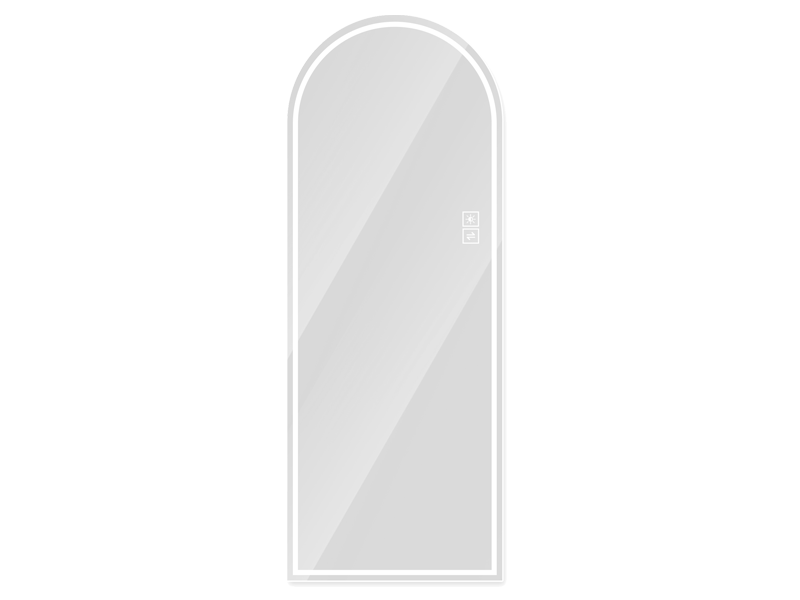 Modern Arched Full-Length LED Mirror (65″ x 21″) with Dimmable Lighting & Shatter-Proof Design