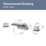 Modern Brushed Nickel Widespread Waterfall Bathroom Faucet