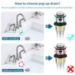 Premium Stainless Steel Pop-Up Sink Drain with Anti-Clogging Basket Strainer (With Overflow)