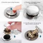 Premium Stainless Steel Pop-Up Sink Drain with Anti-Clogging Basket Strainer (With Overflow)
