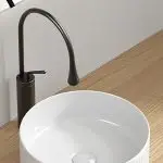 Modern Round Ceramic Vessel Sink (Fluted Design)