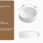 Modern Round Ceramic Vessel Sink (Fluted Design)