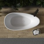 Modern Matte White Oval Freestanding Acrylic Bathtub