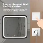 Premium 32″ x 32″ Square LED Bathroom Mirror with Anti-Fog Heating, 3-Color Lighting, and Fully Enclosed Back Plate