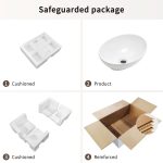 Modern White Ceramic Oval Above-Counter Vessel Bathroom Sink