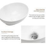 Modern White Ceramic Oval Above-Counter Vessel Bathroom Sink