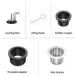 Matte Black Linear Shower Drain – 24-Inch Stainless Steel Long Floor Drain with Hair Strainer & Leveling Feet