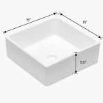 Modern Square Ceramic Vessel Sink (Above-Counter)