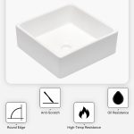 Modern Square Ceramic Vessel Sink (Above-Counter)