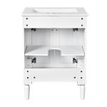 Classic 24-Inch Single Sink Bathroom Vanity Cabinet with Integrated Ceramic Basin and Storage Shelf