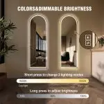 Modern Arched Full-Length LED Mirror (65″ x 21″) with Dimmable Lighting & Shatter-Proof Design