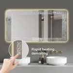 Modern Rounded Rectangular LED Bathroom Mirror with Anti-Fog Heating, 3 Color Temperatures & Tempered HD Glass