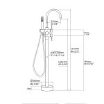 Floor-Mounted Freestanding Bathtub Faucet with Handheld Shower Spray and Reinforced Tripod Base