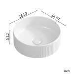 Modern Round Ceramic Vessel Sink (Fluted Design)