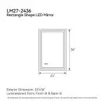 Modern 24″ x 36″ Rectangle Shaped LED Vanity Mirror with Dual Front-lit & Back-lit Illumination and Shatterproof Tempered Glass