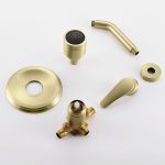Brushed Gold Rain Shower System with cUPC Pressure Balance Valve & Anti-Microbial Nozzles