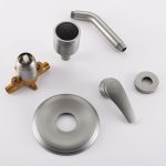 Brushed Nickel Rain Shower System with cUPC Pressure Balance Valve & Anti-Microbial Nozzles