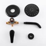 Matte Black Rain Shower System with 6-Function Shower Head & cUPC Pressure Balance Valve