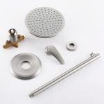 Brushed Nickel Wall-Mounted Rain Shower Set with 9-Inch Round Head & cUPC Valve
