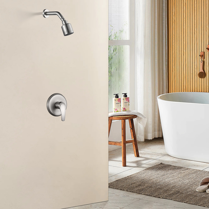 Brushed Nickel Rain Shower System with cUPC Pressure Balance Valve & Anti-Microbial Nozzles