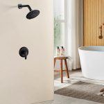 Matte Black Rain Shower System with 6-Function Shower Head & cUPC Pressure Balance Valve