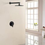 Matte Black Wall-Mounted Rain Shower System Set with 9-Inch Round Shower Head & cUPC Valve