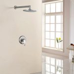 Brushed Nickel Wall-Mounted Rain Shower Set with 9-Inch Round Head & cUPC Valve