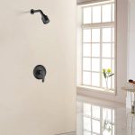Matte Black Wall-Mounted Shower System Combo Set with Pressure Balance Valve