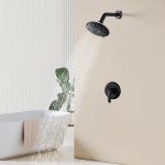 Matte Black Rain Shower System with 6-Function Shower Head & cUPC Pressure Balance Valve