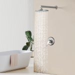 Brushed Nickel Wall-Mounted Rain Shower Set with 9-Inch Round Head & cUPC Valve