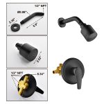 Matte Black Wall-Mounted Shower System Combo Set with Pressure Balance Valve